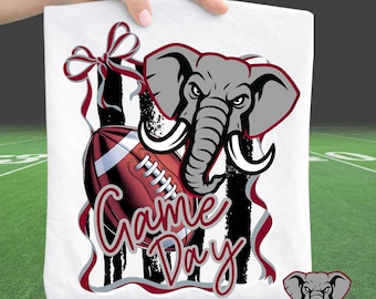 Elephant Football PNG Mascot Game Day Graphic School Team Spirit Sports Design Digital Download