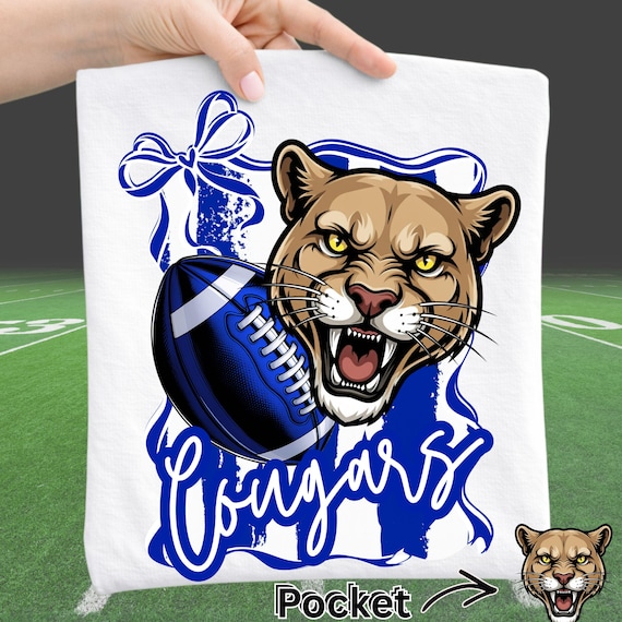 Cougars Football Shirt PNG: Mascot Tee, Game Day Design (Digital Download)