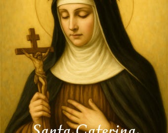 Saint Catherine of Siena Print: Catholic Renaissance Wall Art (Digital Download 11x14")