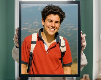 Stampa di San Carlo Acutis, Italia – Download digitale di arte murale cattolica – Decorazione cristiana moderna – 8x10 11x14 16 x 20 pollici JPG – Download immediato