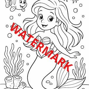 Mermaid Coloring Pages: 20 Magical Underwater Scenes (A4 Digital Download)