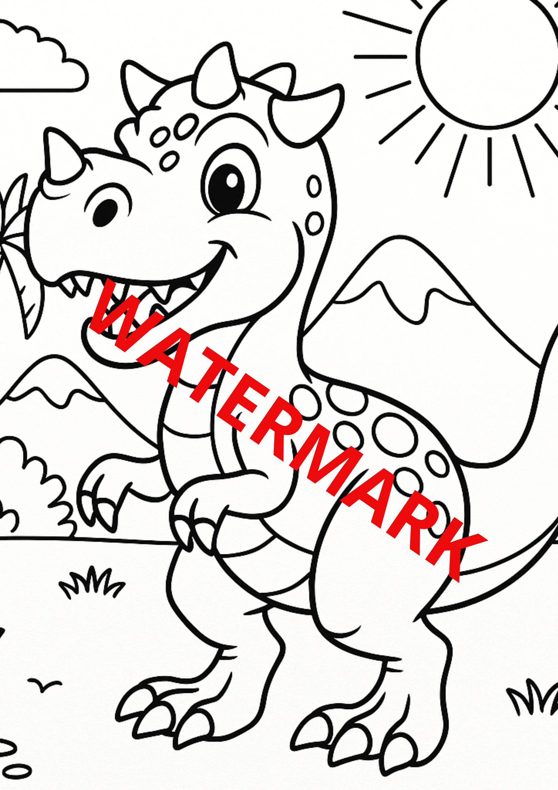 Dinosaur Coloring Pages for Kids: 25 Printable Activity Sheets (PDF ...