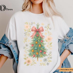 Arbre de Noël aquarelle PNG Design | Graphique à sublimation des fêtes de fin d'année | Design de t-shirt imprimable | Téléchargement instantané