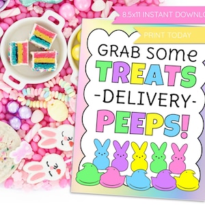 Easter Peeps Delivery Driver Drink Snack Sign, PRINT TODAY, Printable, Snack Sign, Thank You, UPS, FedEx, Amazon, Usps, Courier