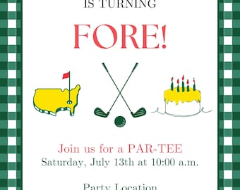 Invito di compleanno a tema golf, solo digitale