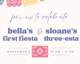 Invito di compleanno combinato per fratelli, solo digitale