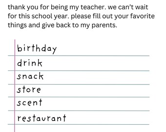 Le cose preferite dell'insegnante