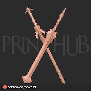 Demon Twin Swords – Fantasy Cosplay STL Inspired by 2007 Action Game