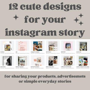 12 Instagram Story Templates Instagram Story Template Aesthetic Instagram Story Templates Editable Instagram Templates Instant Digital Cute