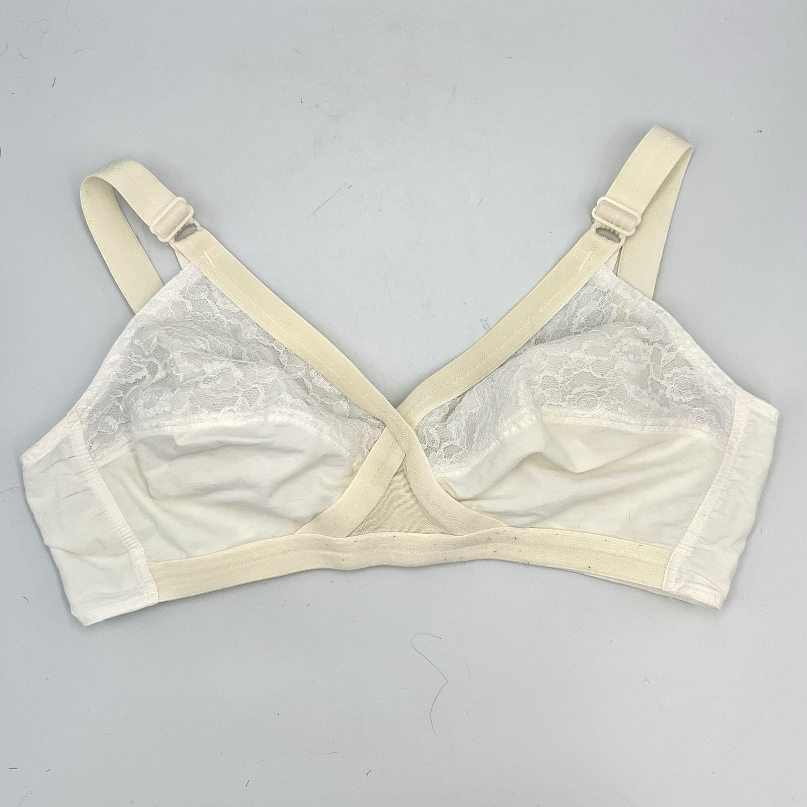 Vintage 70s 80s Jcpenney Underscore Crossover Bra 38C White