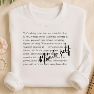 Note to Self SVG PNG, Minimalist Mental Health Shirt Design, Black Motivational Quote Cut File, Positive Reminder Sublimation