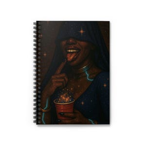 Cosmic Vibes Spiral Notebook - Ruled Line, Celestial Journal, Starry Sketchbook, Gift for Artists, Mystic Note Pad, Astrology Planner