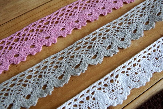  28mm Cotton Lace Trim Ribbons, Embroidered Lace Ribbon
