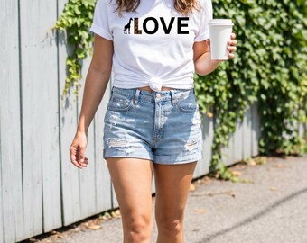 Love T-Shirt - Giraffe T-Shirt - Gift for Her - White Women's T-Shirt - Love Statement Tee - Animal Lover T-Shirt