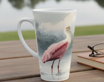 Roseate Spoonbill 17 oz Latte Mug – Coastal Nature Gift