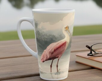 Roseate Spoonbill 17 oz Latte Mug – Coastal Nature Gift