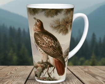 Red-Tailed Hawk 17 oz Latte Mug - Nature Inspired Kitchenware