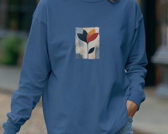 Comfort Colors Long Sleeve, Abstract Floral Shirt