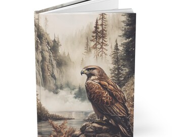 Diario de tapa dura Hawk: escritura y dibujo inspirados en la naturaleza