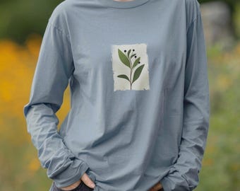 Comfort Colors Long Sleeve, Minimalist Nature Shirt
