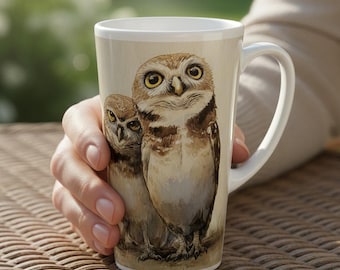 Burrowing Owl Latte Mug – Wildlife Bird Lover Kitchen Decor