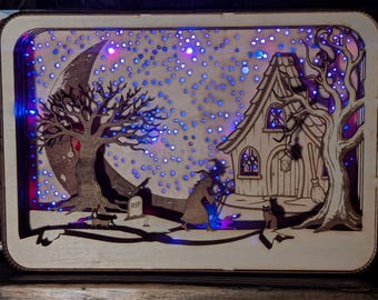 Witch&#39;s Lightbox: Digital Laser Cut File | svg - dxf - ai - lbrn2