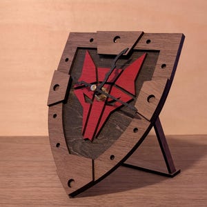 Wolf Sigil Clock | Laser Cut | Hand Painted | Fantasy Wall or Desk Clock