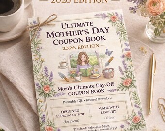 Mother's Day Coupon Book | Floral Watercolor, Yes Day, Digital Detox (Printable Gift)
