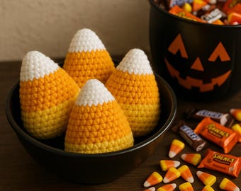 Crochet Candy Corn Pattern PDF, Beginner Halloween Amigurumi, Fall Decor