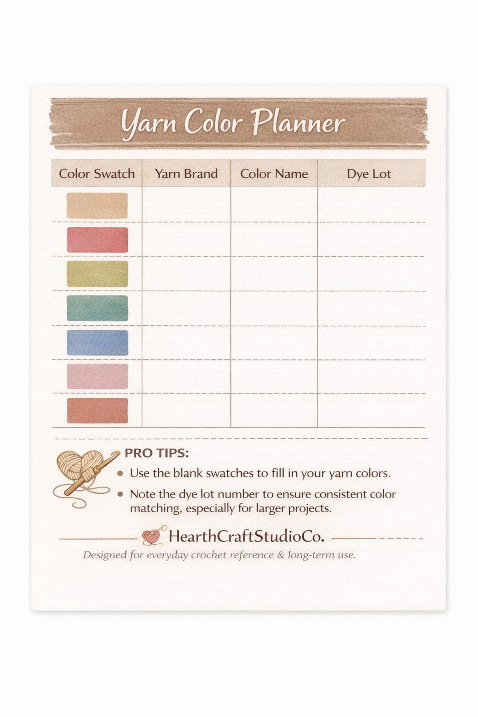 Crochet Quick Reference Guide | Hook Size, Yarn Weight, Stitch Chart ...