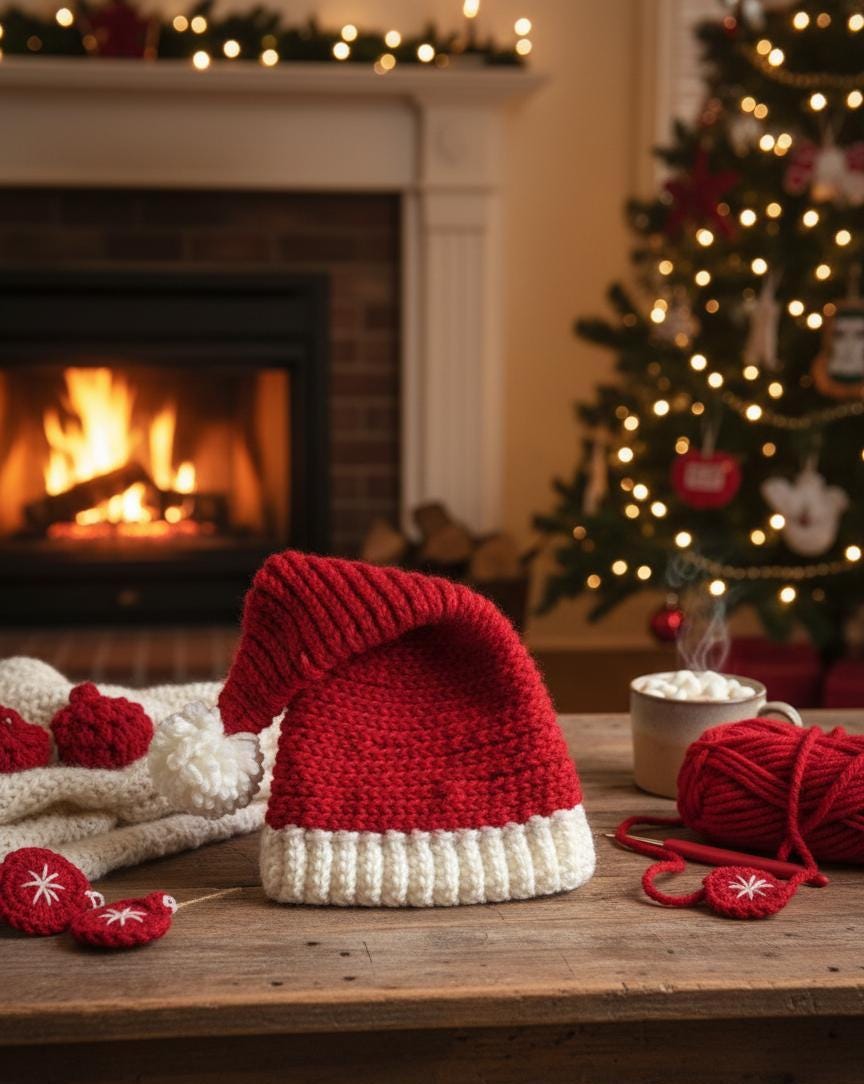 38 Santa Hat Crochet Patterns for Festive Photos, Costumes, and Cozy Holiday Makes 24 Chunky Santa Hat Crochet Pattern Beginner Holiday Hat