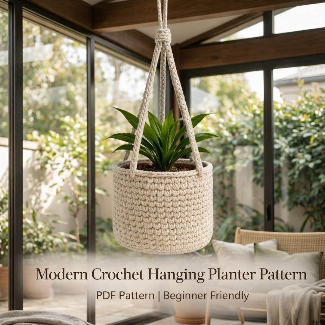 Easy Crochet Plant Hanger Pattern Home Decor - Etsy