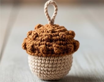 Crochet Pattern, Amigurumi Acorn, Beginner Ornament