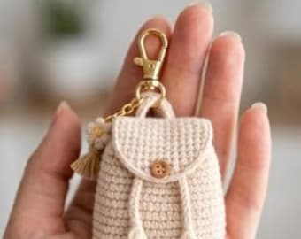 hobi knits backpack mini keychain Keychains – The Crafty Reporter Featuring coin purse bag charms with mini backpack designs inspired by your fave characters Pink Mini Backpack Keychain Charm,
