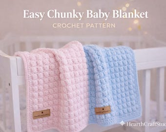 CROCHET PATTERN - Easy Baby Blanket Pattern Newborn Blanket (PDF Download)