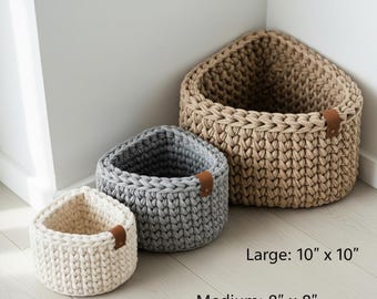 Crochet Corner Basket Pattern