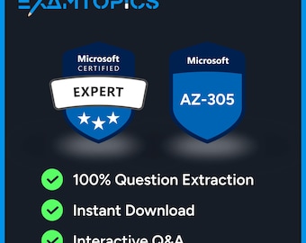 Microsoft Azure Solutions Architect Expert AZ-305 試験 | ExamTopics 実試験問題 286 問 (デジタルダウンロード)