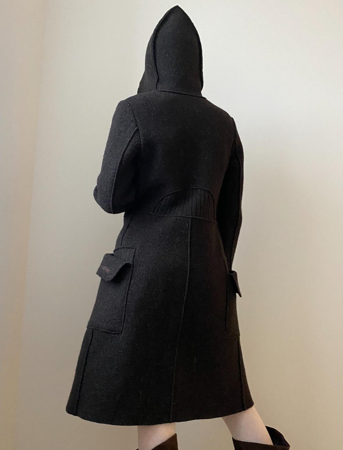【美品】COP.COPINE ヨーロッパ製 90s フード付きウールコート BR Vintage Cop Copine Wool Coat With Hood – Dark Academia Gothic