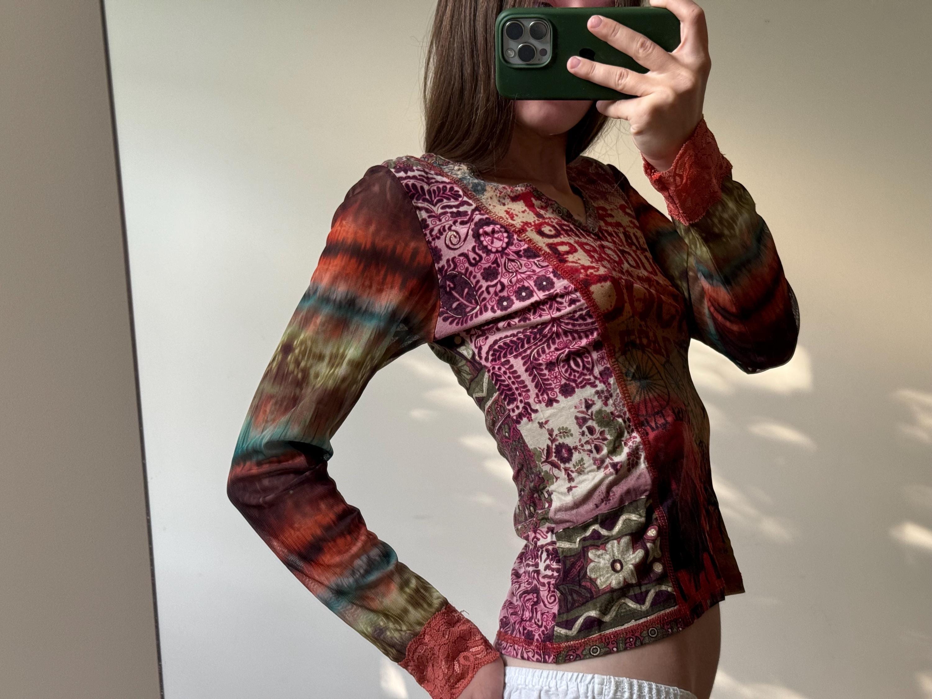 Vintage Y2K Mesh Top by Quinze Heures Trente | Boho Sheer Long