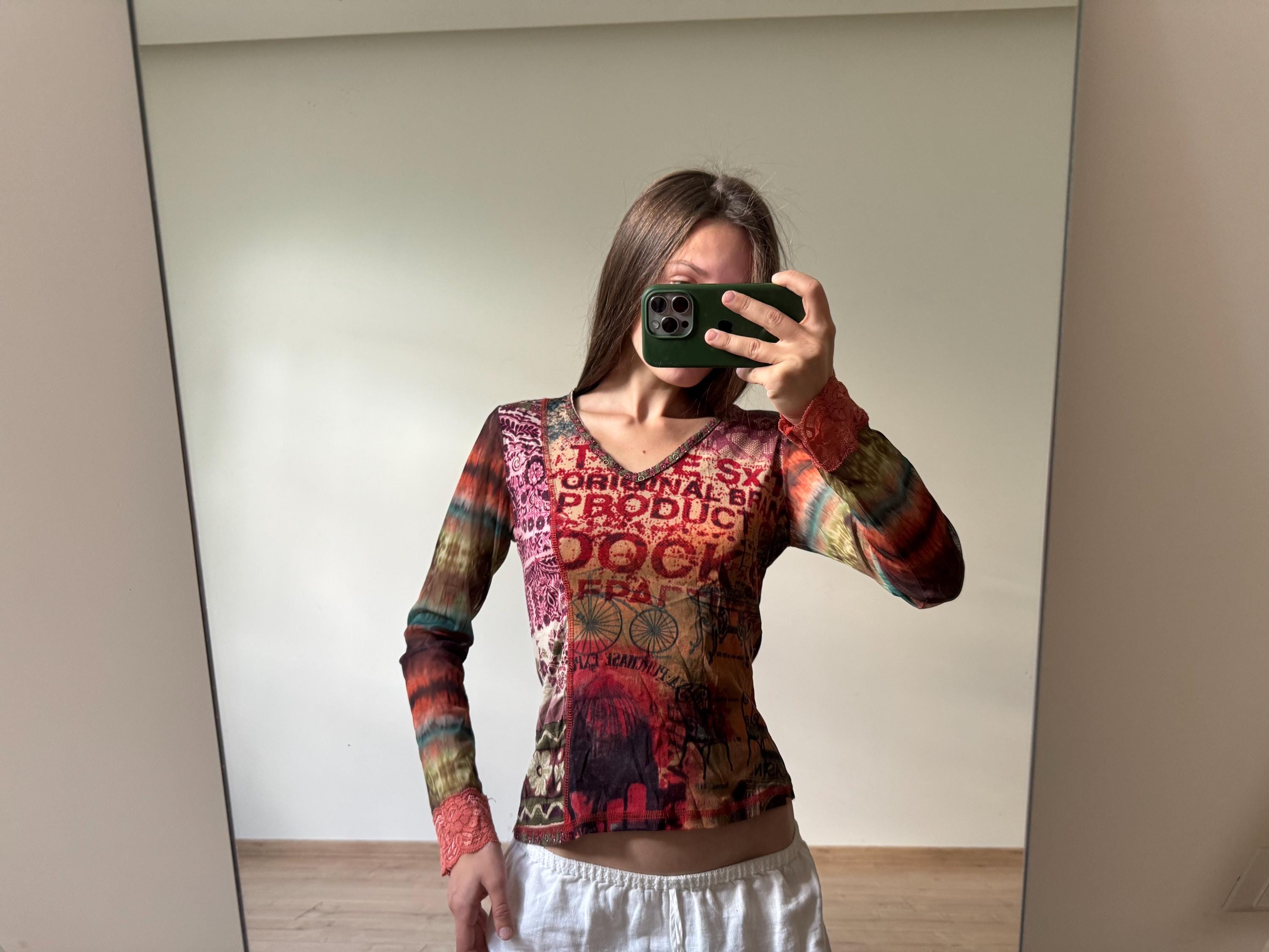 Vintage Y2K Mesh Top by Quinze Heures Trente | Boho Sheer Long