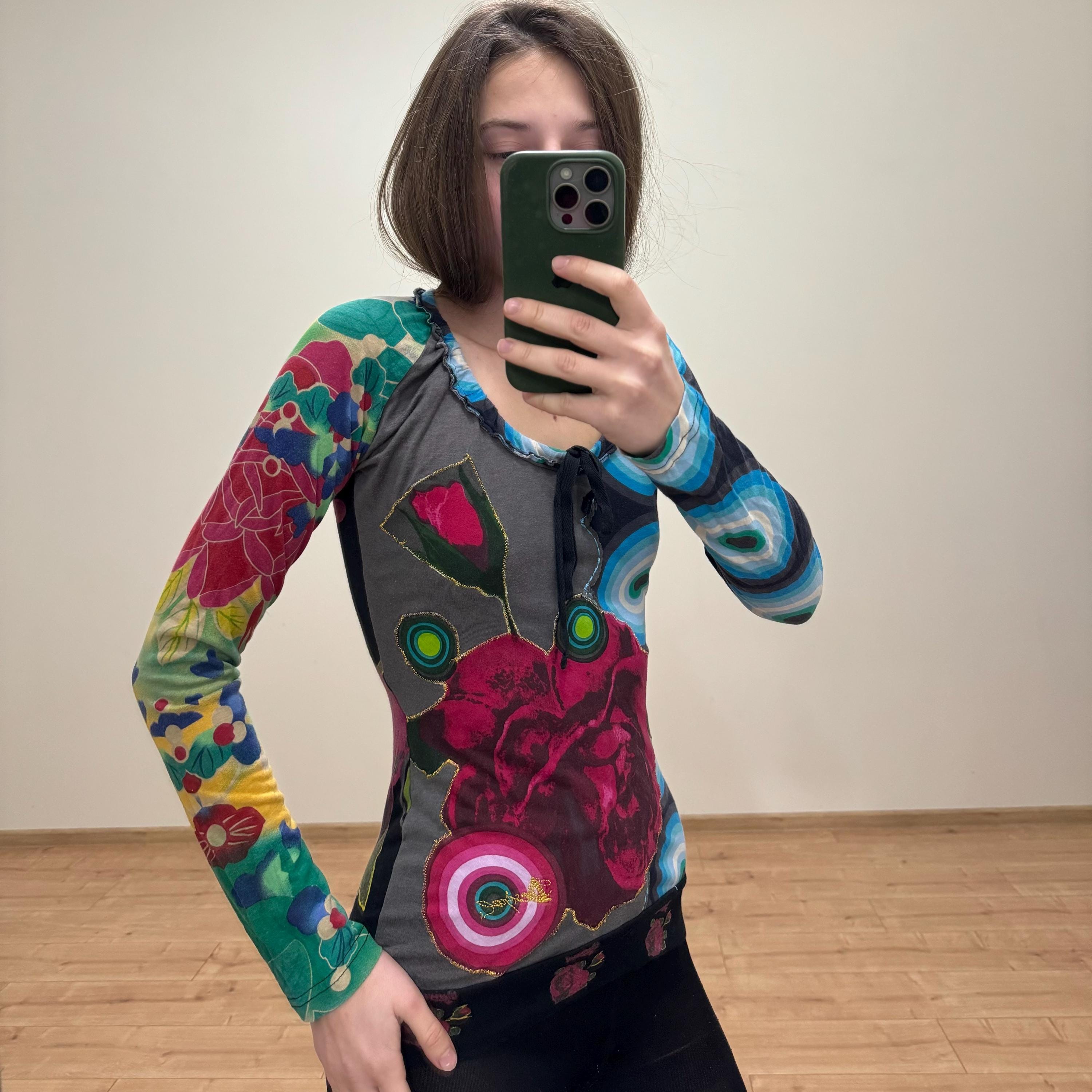 Desigual Y2K Patchwork Top – XS Boho Floral Art Print Shirt - Etsy 
