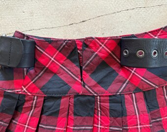 Y2K Plaid Mini Skirt: Miss Sixty Vintage Punk Style With Belt - Etsy