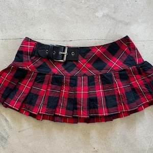 Y2k Belt Mini Skirt - Etsy