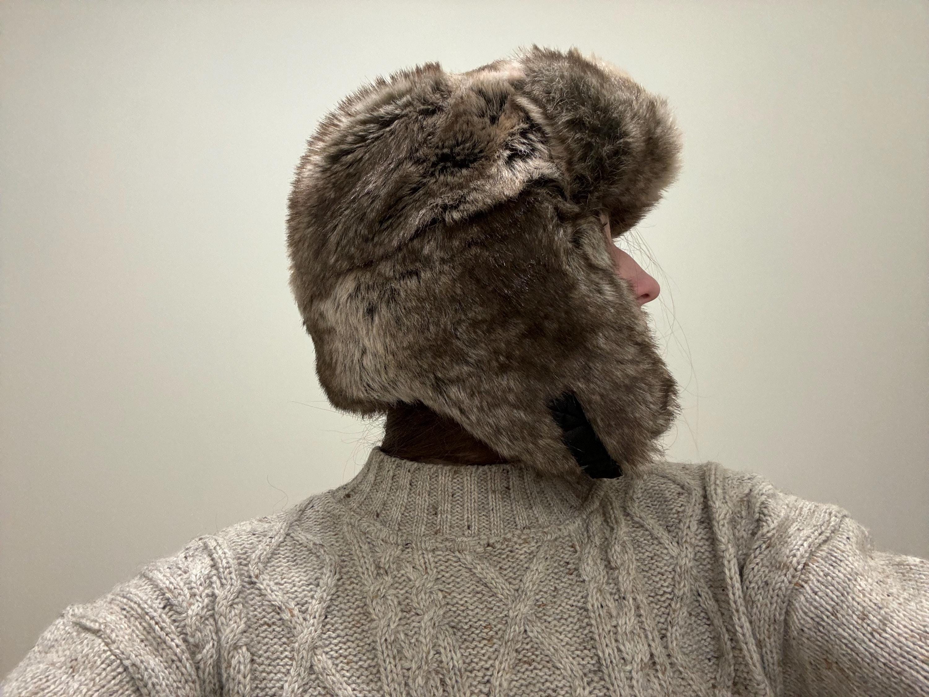 Y2K Faux Fur Trapper Hat Oversized Winter Ushanka With Ear Flaps