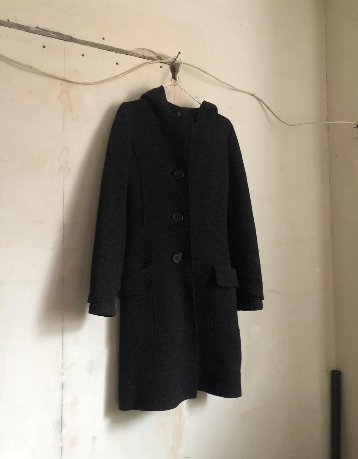 Vintage Cop Copine Wool Coat With Hood – Dark Academia Gothic
