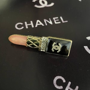 Chanel Gold Lipstick Brooch Pin