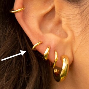 18k Gold or Silver Tiny Huggie Hoop Earrings | Gold plated 925 | Waterproof Everyday Hoops | Small Cartilage Earrings | Gift for Her