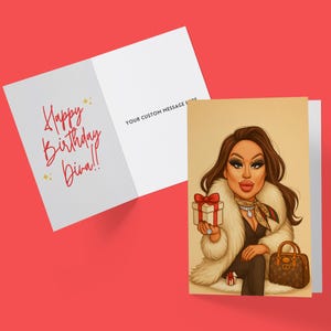 Birthday Card - Personalized Greeting Card – Unique Illustration – Custom Character Portrait – Custom Birthday Card from Photo - Funny Card