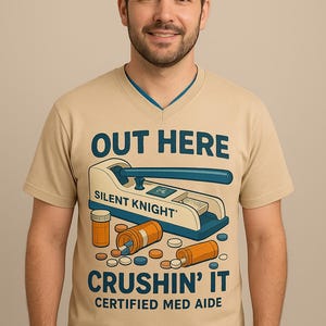 Out Here Crushin&#39; It DTF Male Med Aide design