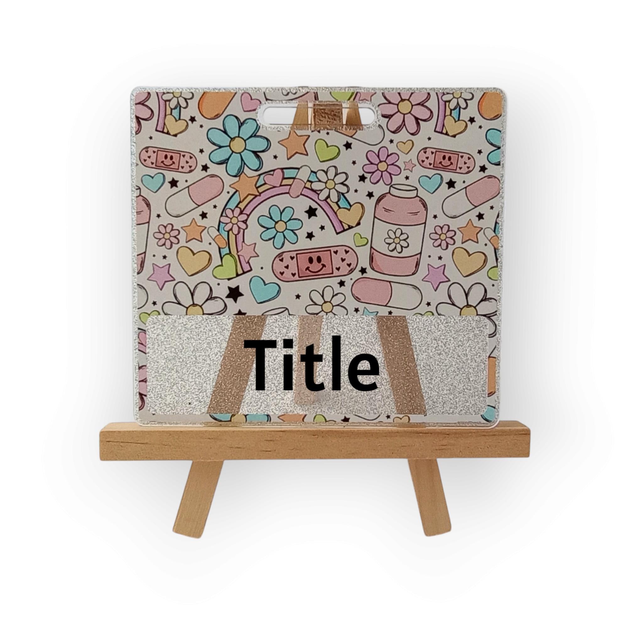 Happy Pill Badge Buddy: Customizable Pharmacy Technician Acrylic Card